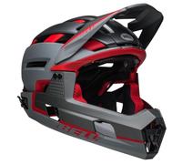Bell Bike Unisex - Casco de Ciclismo Super Air R Spherical para Adultos, Gris Mate/Rojo, S