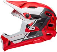 Bell Casco Super Dh MIPS, Unisex, Color Rojo, Blanco y Negro, tamaño Small/52-56 cm
