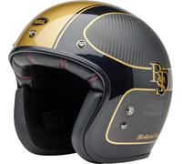 Bell Custom 500 Carbon RSD Checkmate Casco jet, Carbono/Oro, Talla S (55/56)