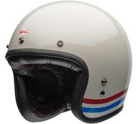 Bell Custom 500 Stripes, casco jet S male Blanco/Rojo/Azul