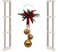 Bell Decoration - Metal Tinklers, Sound Makers Ringing Devices for Seasonal Adornment, Jingle Hangers with Bow Shape Attachment, Home Accessory, Hanging Apparatus for Mantel, Door and Wall