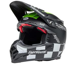 BELL Helmet Moto-9S Flex Fasthouse - Colchoneta de espuma para moto, color negro brillante, color amarillo