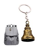 Bell Keychain, Retro Keyring Pendant Charm, 4.13 Inches Backpack Bag Accessory with Vintage Bell, Portable Metal Key Holder Style, Decorative Hanging Charm Ornament, Daily Use Keychain for Travel Gift