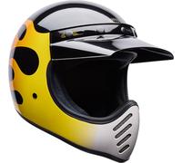 Bell Moto-3 Flint, casco de motocross S male Negro/Amarillo/Blanco