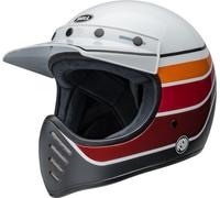 Bell Moto-3 RSD Saddleback, casco cruzado M male Blanco/Negro/Rojo Oscuro/Naranja
