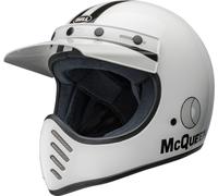 Bell Moto-3 Steve McQueen Casco de motocross, Blanco/Negro, Talla S (55/56)