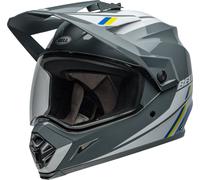 Bell MX-9 Adventure MIPS Alpine Casco de motocross, Gris/Blanco, Talla S (55/56)