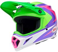 Bell MX-9 MIPS Jackal, casco de motocross XL male Verde Neón/Lila/Fucsia/Blanco