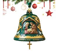 Bell Ornaments for Christmas Tree - Nativity Party Pendants Decoration | Festive Hanging Pendant for Home Dinner School Restaurant Wedding Birthday Family Gathering Holiday, 8.9x8.9x11cm