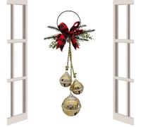 Bell Ornaments for Christmas Tree - Rustic Metal Holiday Bells with Festive Bowknot Design for Seasonal Charm, Vintage Hanging Decoration for Front Door Home Wall Mantle New Year Wedding Celebration