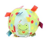 Bell Pet Plush Football Interactive Dog Juguete con una pelota de fútbol de peluche duradera para cachorros promover la salud y la energía de los dientes Tiempo de juego Fun 15cm (Estilo de rana)