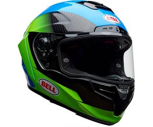 Bell Race Star DLX Flex Corsa, casco integral XL female Azul/Verde Neón/Negro