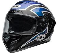 Bell Race Star DLX Flex Xenon Casco, negro-azul-plata, tamaño L para Hombres
