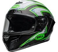 Bell Race Star DLX Flex Xenon Casco, negro/verde/plata, Talla S (55/56)