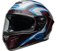 Bell Race Star DLX Flex Xenon Casco, Rojo/azul claro/plata, Talla M (57/58)