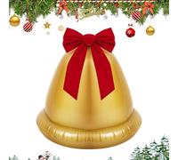 Bell Shape Inflatable Christmas Ball - 22 Inch | Outdoor Inflatable Ball with Bow, Christmas Globe Gold Holiday Decoration, PVC Air Balloon for Yard, Lawn, Door, Window, Beach, Pool, Garden, or Winter