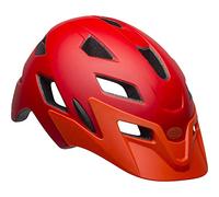 BELL Sidetrack - Casco de Ciclismo para niños, Rojo Mate/Naranja, 47-54 cm