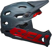 BELL Super Dh Casco, Hombre, Prime Matte Blue/Crimson, L