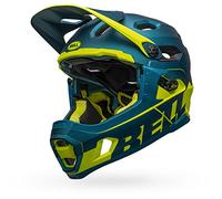BELL Super Dh MIPS Casco de Bicicleta de montaña, Unisex Adulto, Mate/Gloss Blue/Hi-Viz, L 58-62cm