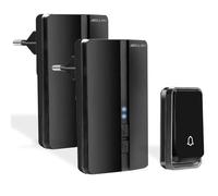 Bell4U Timbre Inalámbrico 2 Receptor IP65 Impermeable 100m Timbre Inalámbrico Exterior, 4 Niveles de Volumen (0-110dB) y 51 Melodías para Hogar. No Necesita Batería