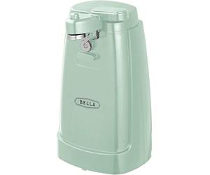 bella Abrelatas Eléctrico y Afilador de Cuchillos, Abridor de Tarros y Botellas Multifuncional con Palanca de Corte Extraíble y Almacenamiento de Cables, Hoja de Acero Inoxidable, Verde Salvia