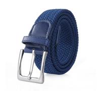 Bella Accessori Cinturón elástico trenzado para hombre y mujer cinturón de tela Correa elástica trenzada con hebilla de aleación de zinc Causal Unisex, Azul vaquero., 105cm Larghezza 3.5cm