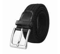 Bella Accessori Cinturón elástico trenzado para hombre y mujer cinturón de tela Correa elástica trenzada con hebilla de aleación de zinc Causal Unisex, Negro , 110cm Larghezza 3.5cm