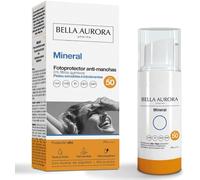 BELLA AURORA - Fotoprotector Antimanchas Mineral SPF 50 50 ml, Protección Facial, Protector Solar Antimanchas, para Pieles Sensibles, Repara e Hidrata la Piel, con Aceite de Algodón y Mitacarpa