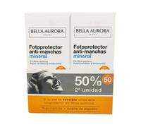 Bella Aurora Mineral 0% Protector Solar Facial Anti-Manchas SPF50 2x50ml