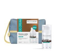 Bella Aurora Pack CC Cream Antimanchas SPF 50+ Oil Control | Crema Facial con Color Adaptativo | Acabado Mate y Sin Brillos | Difumina Imperfecciones | Neceser de Regalo | 30 ml