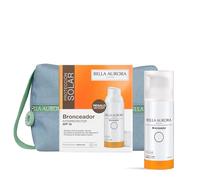 Bella Aurora Pack Fotoprotector Bronceador SPF 30 | Potencia y Acelera el Bronceado Natural | Protección UVA UVB | Acción Antioxidante | Neceser Jean Impermeable de Regalo