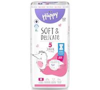Bella Baby Happy | Junior Talla 5 (11-18 kg) | Pañales para Bebé Ultrasuaves y Superabsorbentes | Sin Cloro ni Alérgenos | Certificados OEKO-TEX | Transpirables con Protección Antifugas | 52 Unidades