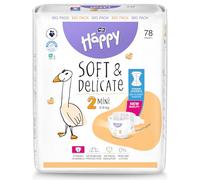 BELLA BABY HAPPY Pañales Mini Talla 2 (3-6 kg) | 78 Unidades | Certificados OEKO-TEX | Sin Alérgenos | 0% Cloro | Ultrasuaves | Alta Absorción