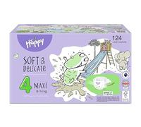 bella baby Happy Pañales suaves y delicados, talla 4 maxi, 8-14 kg, 124 unidades