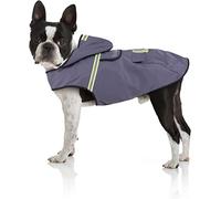 Bella & Balu Chubasquero de Perro - Impermeable para Mascotas con Capucha y reflectores para Proteger a su Perro en Paseos Largos del frío, la Lluvia o la Nieve en épocas frías (S | Gris)