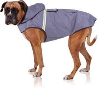 Bella & Balu Chubasquero de Perro - Impermeable para Mascotas con Capucha y reflectores para Proteger a su Perro en Paseos Largos del frío, la Lluvia o la Nieve en épocas frías (L | Gris)
