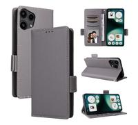 BELLA BEAR Funda para Nothing Phone 3A Lite, Cartera con Magnético, Función de Kickstand, Funda Nothing Phone 3A Lite-Gris