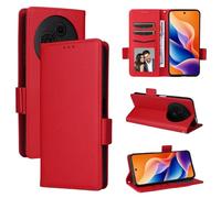 BELLA BEAR Funda para TCL 605/TCL 60 SE, Funda Tipo Billetera de Cuero con Tapa magnética, Funda con función Atril, Funda Protectora a Prueba de Golpes para TCL 605/TCL 60 SE-Rojo