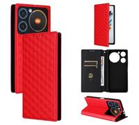 BELLA BEAR Funda para ZTE Nubia Music, Funda Tipo Billetera de Cuero con Tapa magnética, Funda con función Atril, Funda Protectora a Prueba de Golpes para ZTE Nubia Music-Rojo
