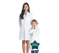 Bella Bloom Bata de Laboratorio Unisex para niños, Tejido Resistente, Varios Bolsillos, Cierre a presión de Seguridad (6-8 años)