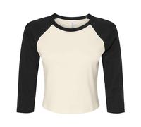 Bella + Canvas - Crop Top Manga 3/4 para Mujer