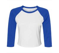 Bella + Canvas - Crop Top Manga 3/4 para Mujer