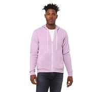 Bella Canvas Mens Poly-Cotton Fleece Full-Zip Hoodie (3739) -Lilac -M
