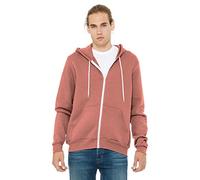 Bella + Canvas Mens Poly-Cotton Fleece Full-Zip Hoodie (3739) -Mauve -L