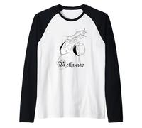 Bella Ciao Ciao Ciao - Camiseta para Tostadas con Copas de Vino y champán Camiseta Manga Raglan