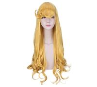 Bella Durmiente Princesa Aurora Cosplay Peluca Briar Rose Mujeres Largo Amarillo Pelo Sintético Halloween Fiesta Juego de rol Pelucas