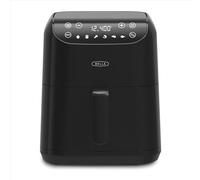 BELLA Freidora de Aire Digital de 6 Litros, Canasta y Parrilla Antiadherentes, Temporizador de 60 Minutos, Pantalla Táctil con 6 Modos de Cocción, Hasta 200°C, Capacidad de 2.2 Kg, 1500 W, Negra