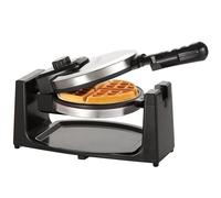 bella Gofrera para gofres belgas giratoria clásica con placas antiadherentes, bandeja de goteo extraíble, control de dorado ajustable y asas de tacto frío., Acero inoxidable