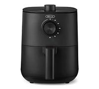 BELLA Horno freidora de aire manual de 3 L y multicocina 5 en 1 con bandeja y cesta extraíble antiadherente y apta para lavavajillas, sistema de calefacción de 1400 W, negro mate