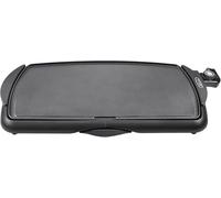 bella Plancha Eléctrica de Cerámica de Titanio Antiadherente, Gran Superficie de Cocción Sumergible y Bandeja Grasa Extraíble, Temperatura Regulable, Sin PTFE y PFOA, 27cm x 51cm, Negro